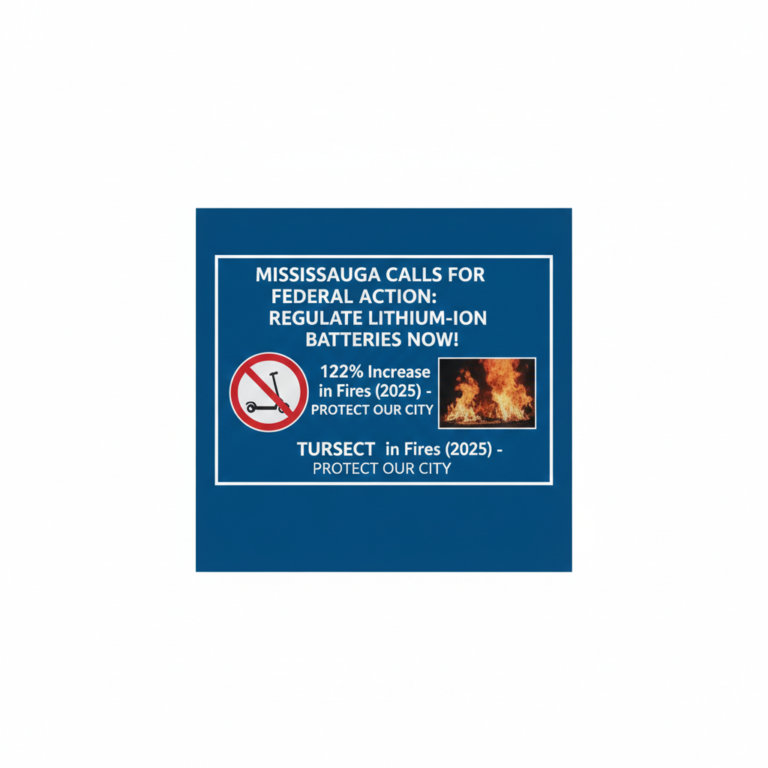 AI Generated Image of call for regulations by Mayor Parrish on Lithium ion battery of e-scooters