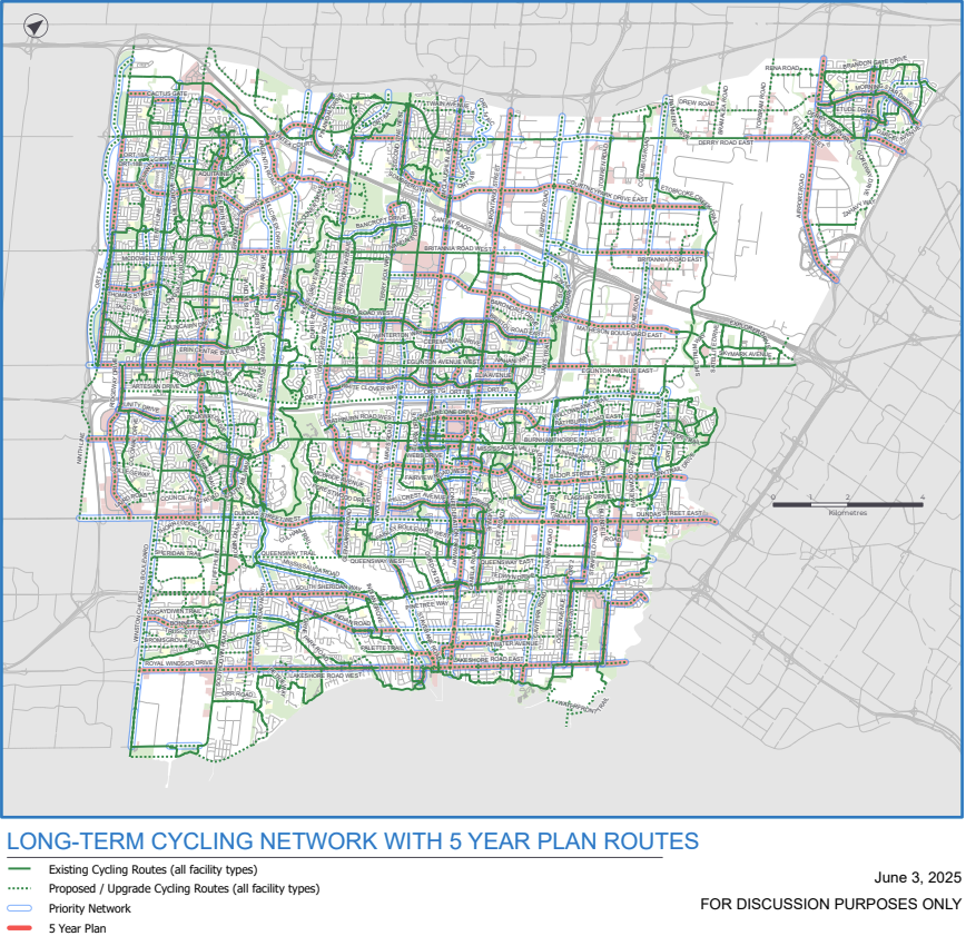 Mississauga planning 600kms of new bike lanes, costing $250m