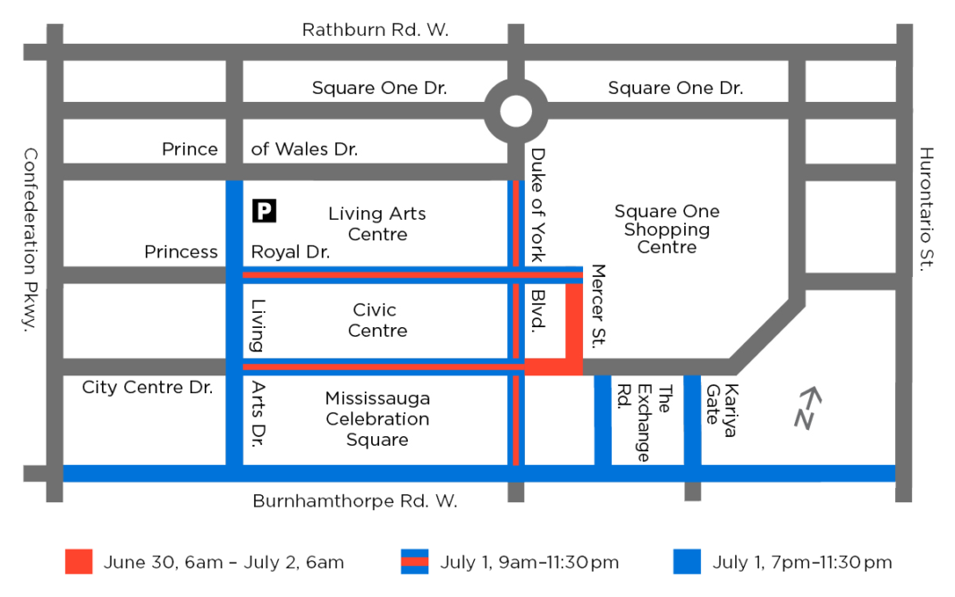 Canada Day downtown road closures