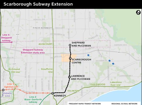 image of Scarborough Subway Extension Map