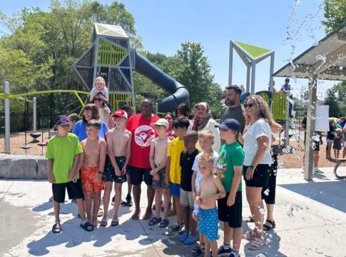 image taken from Councillour Michael Thompson social media showing the launch of Terraview Park