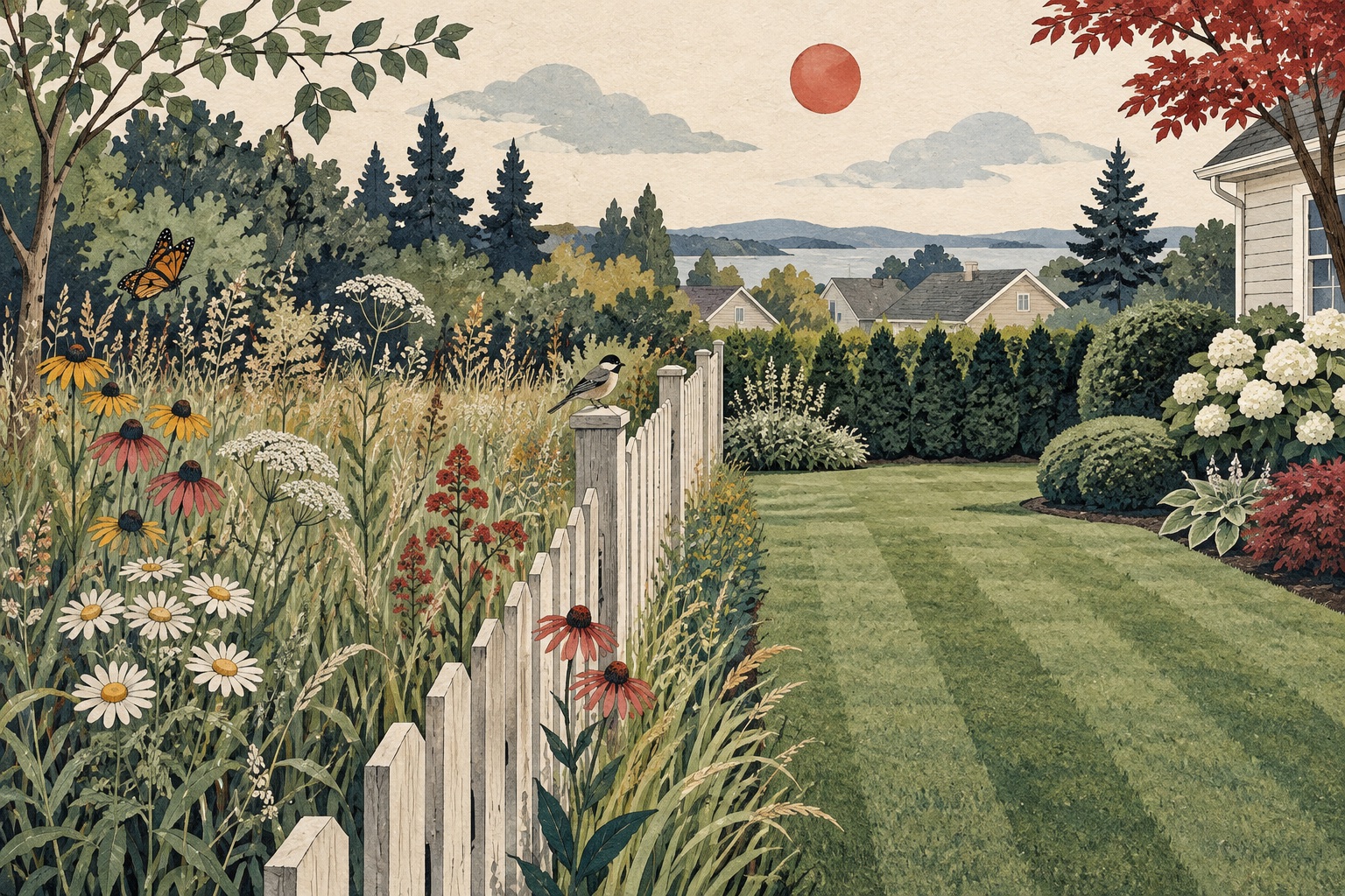 Editorial illustration: lawn