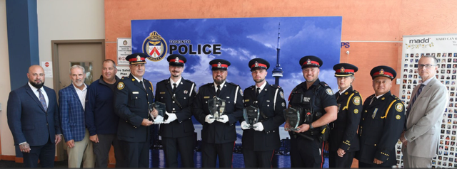 Local officers honoured by MADD Canada. Photo: Ron Fanfair.