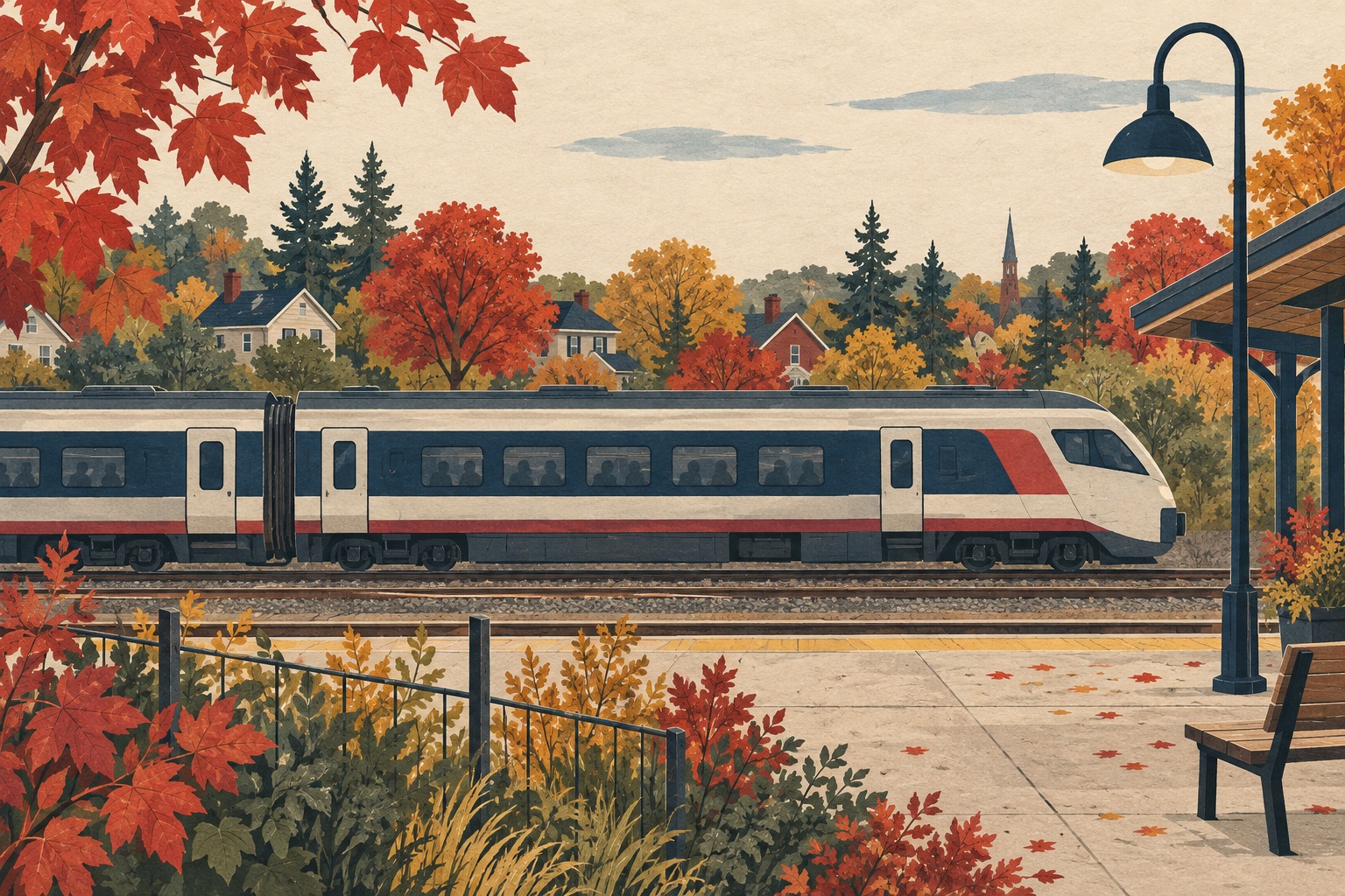 Editorial illustration: rail